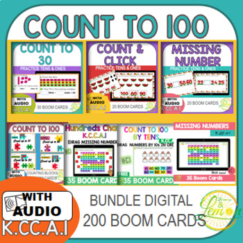 Preview of Place Value Count to 100 by ones and by tens K.CC.A.1  Boom Card™Bundle
