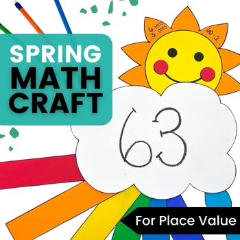 Preview of Spring Math Craft for Door Decor or Spring Bulletin Board Ideas for Place Value