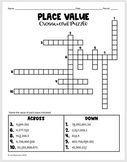 Place Value Crossword Puzzles