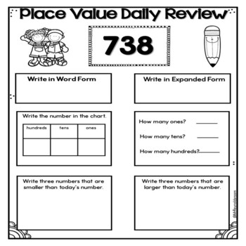Place Value Worksheets Daily Review by Mr Reynolds Room | TpT