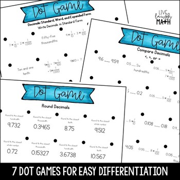 decimal place value math centers dot games by live laugh