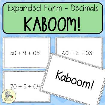 Preview of Place Value - Decimals - Expanded Form KABOOM! Fun math game for centres!