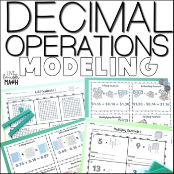 Preview of Decimal Operations Modeling Add, Subtract, Multiply & Divide Practice Activities