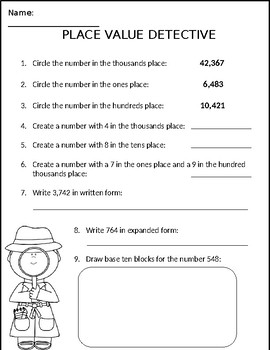 Preview of Place Value Detectives