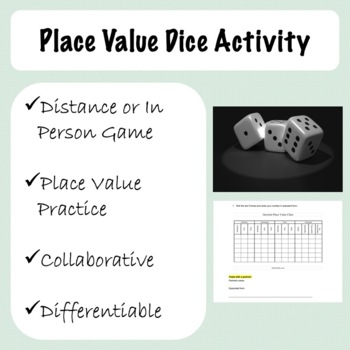 Preview of Place Value Dice Game