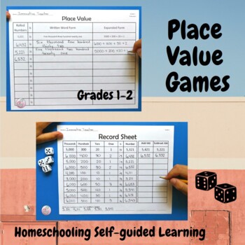 Place Value Dice Game Grades 1-2 by Innovative Teacher | TpT