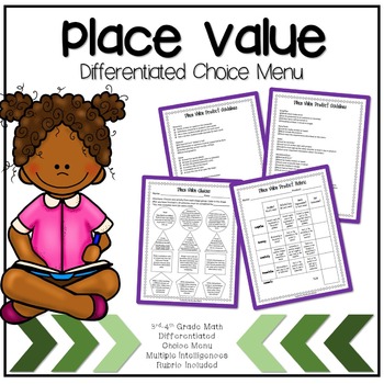 Preview of {Place Value} Differentiated Choice Menu, Guidelines and Rubric