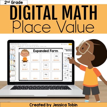 Preview of Place Value Digital Games Activities - 2nd Grade Math Place Value Google Slides