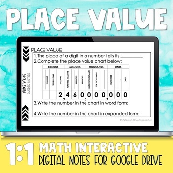 Preview of Place Value Digital Notes