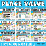 First Grade Place Value Digital Activities Worksheets and Centers