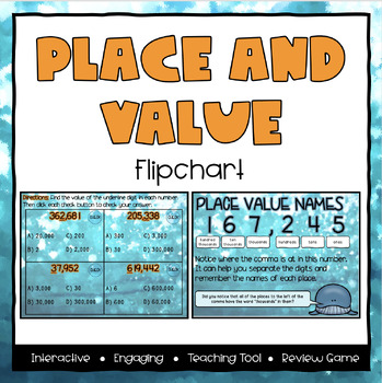 Preview of Place and Value ActivInspire Flipchart - Third Grade