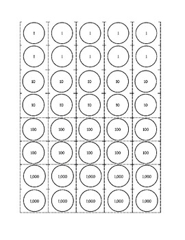 Preview of Place Value Disks with Gridlines