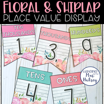 Preview of Floral Farmhouse Place Value Display - Place Value Posters