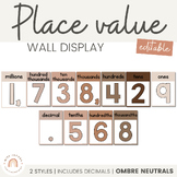 Place Value Display Posters | Ombre Neutral Math Classroom Decor