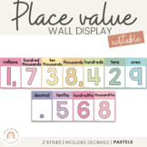 Place Value Display Posters | PASTELS | Muted Rainbow Clas