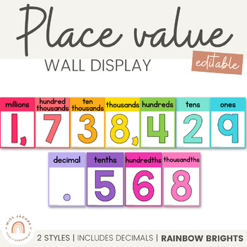 Preview of Place Value Display Posters | RAINBOW BRIGHTS