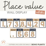 Place Value Display Posters | Rustic BOHO PLANTS decor