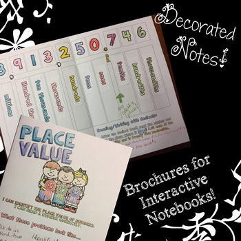 Preview of Place Value - Decorated Notes Brochure for Interactive Notebooks