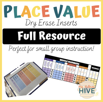 Preview of Place Value Dry-Erase Inserts-Full Pack
