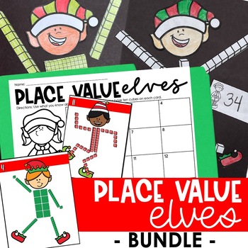 Preview of Place Value Elves | Christmas Math Activity & Christmas Bulletin Board Craft