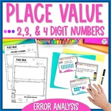 Place Value Task Cards Error Analysis Math