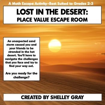 Preview of Place Value Escape Room Activity for 2nd and 3rd - Lost in the Desert