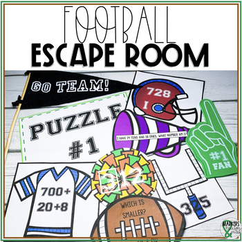 Preview of Place Value Escape Room | Football Math Activity | Fall Math Activity