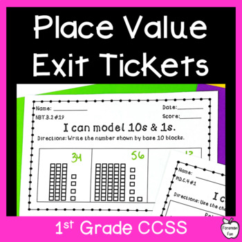 Preview of Place Value Up to 120 Exit Ticket - 1st Grade Place Value Assessment 