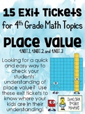 Place Value Exit Tickets - Set of 15 - for 4th Grade