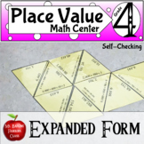 Place Value Expanded Form Self Checking Math Center Activi