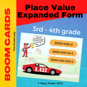 Preview of Winter BOOM Card Place Value Expanded Form!