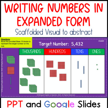 Preview of Place Value Expanded Form Representing Numbers Power Point and Google Slides