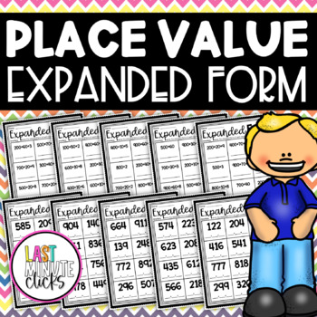 Preview of Place Value: Expanded Form and Standard Form of a Number Worksheet Pack