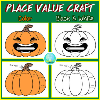 Preview of Place Value Fall Craft Pumpkin Math Crafts Cut and Glue Activities Autumn