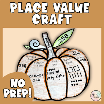Preview of Place Value - Fall Pumpkin Craft
