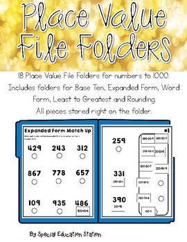 Preview of Place Value File Folder Activities & Tasks- 3 Digit Numbers