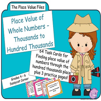 Preview of Place Value Files - Naming Hundreds to Hundred Thousands Task Cards