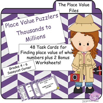 Place Value Files - Place Value Puzzler Task Cards by ...