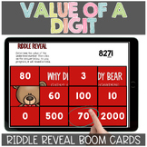 Place Value Finding the Value of a digit Riddle Reveal Boom Cards
