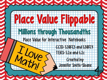 Preview of Place Value Flippable- Interactive Place Value (Millions through Thousandths)
