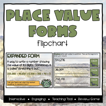 Preview of Place Value Forms ActivInspire Flipchart - Third Grade