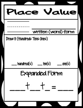 Preview of Place Value Freebie