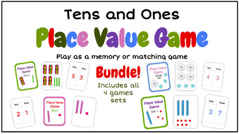 Preview of Place Value Game BUNDLE- Tens and Ones Matching and Memory Cards