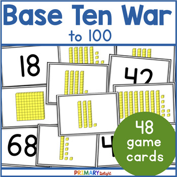 Preview of Place Value Game | Base Ten War to 100 for Math Centers and Fast Finishers
