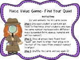 Place Value Game Find Your Quad