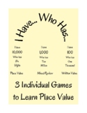 Place Value Game - Ones Through Hundred Billion - I Have W