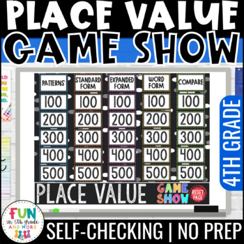 Preview of Place Value Game Show - Digital Game - Test Prep Math Review Game 4th Grade