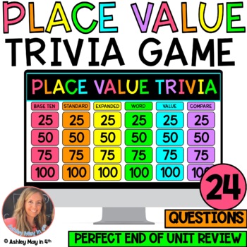 Preview of Place Value Game Show for 4th Grade | Place Value Trivia Game