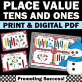 Winter Place Value Tens and Ones Task Cards Special Educat