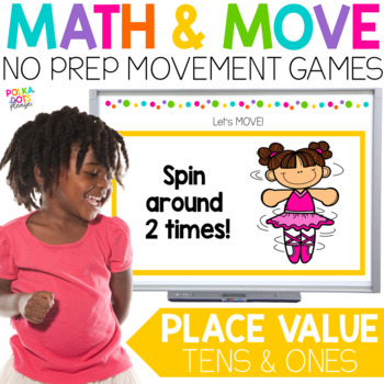 Preview of Digital Place Value Game with Tens and Ones Worksheets | Math Movement Activity